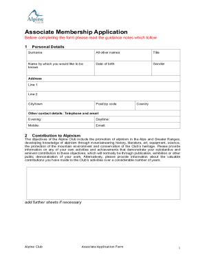 Fillable Online 15 Membership Application TemplatesFree Sample 6