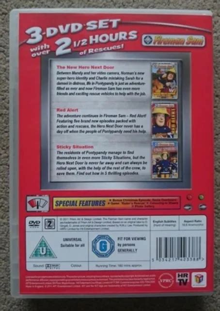 FIREMAN SAM Triple Pack DVD 2010 Brand New Sealed EUR 5 81