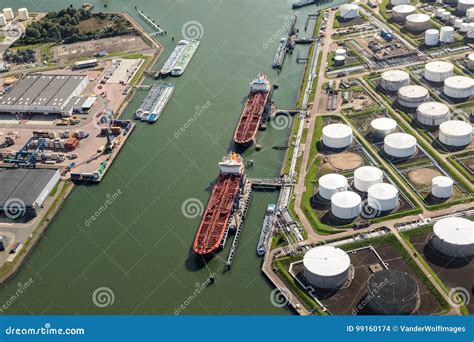 Oil Tankers Silo Port Moored Stock Photo Image Of Business