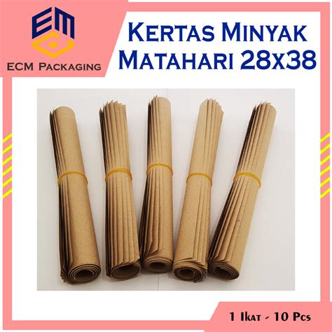 Jual KERTAS MINYAK MATAHARI KERTAS BUNGKUS NASI KERTAS COKLAT 30X40