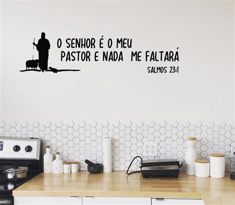 Adesivo o senhor é meu pastor salmo 23 Elo7 Produtos Especiais