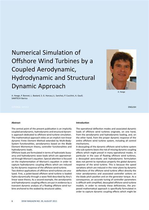 Pdf Numerical Simulation Of Offshore Wind Turbines By A · Pdf