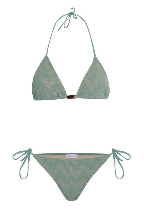 Aquella Triko Dantel Yeşil Üçgen Bikini Takım Fiyatı Yorumları