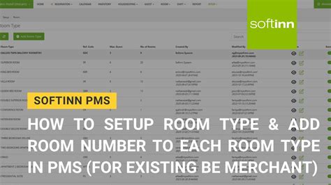 Setup Room Type Add Room Number To Each Room Type For Existing