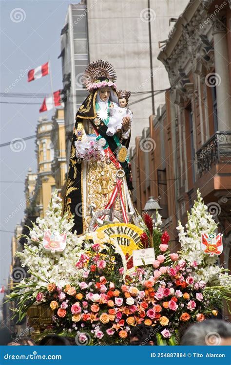 Thousands Of People Participate In The Procession Of Santa Rosa De Lima