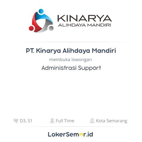 Lowongan Kerja Administrasi Support Di Pt Kinarya Alihdaya Mandiri