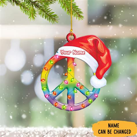 Personalized Peace Sign Christmas Ornament Peace Christmas Tree Orname ...