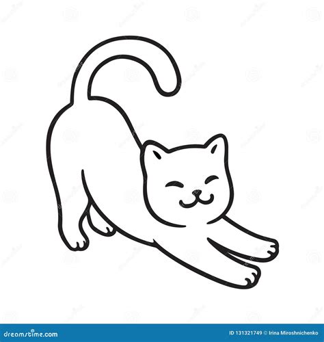 Cartoon Cat Stretch Stock Vector Illustration Of Domestic 131321749