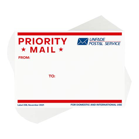 Priority Mail Stickers Red Stripes, 100 pcs - UNFADE.COM