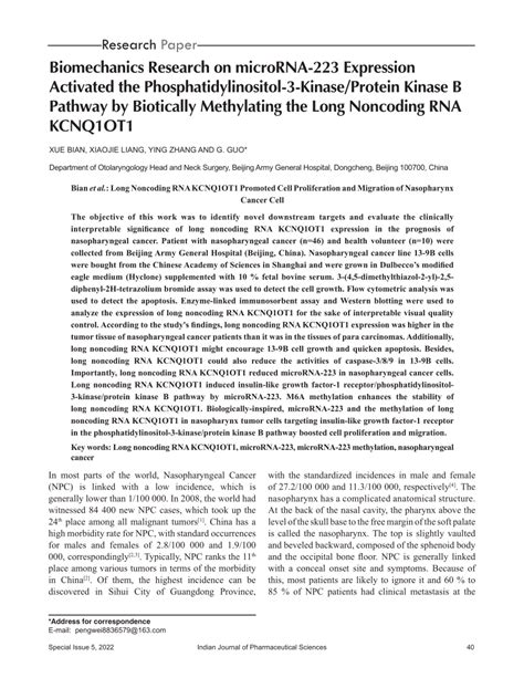 Pdf Biomechanics Research On Microrna Expression Activated The