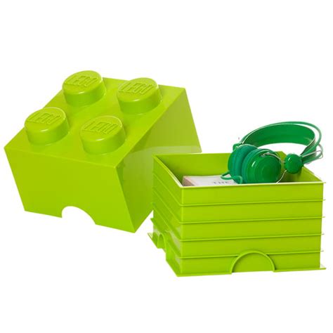 Room Copenhagen Contenitore Lego Storage Brick 4 Lime Finnish Design