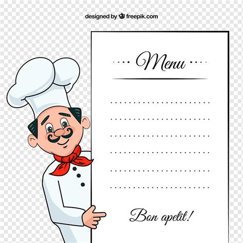 Smiling Chef Showing Menu Board Menu Chef Take Out Restaurant Menu