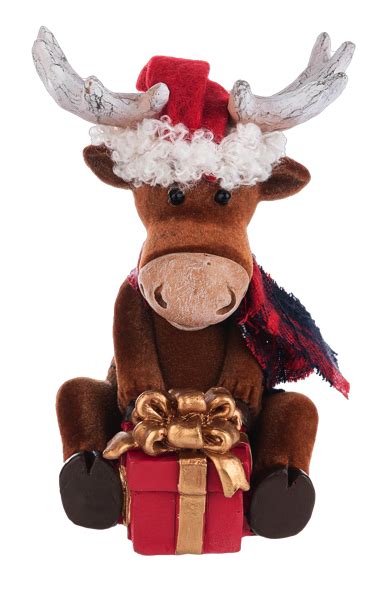 Wholesale Merry Chris Moose Figurines 6 Pc Ppk Ganz