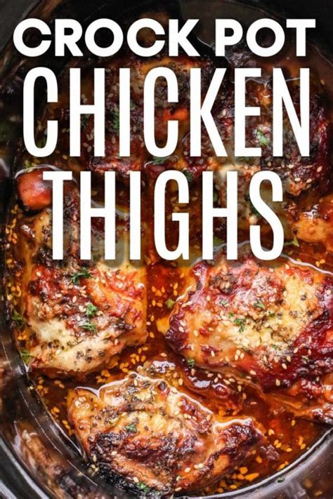 Crock Pot Chicken Thighs With Sweet And Spicy Sauce Recipe In 2021 Chicken Thigh Recipes