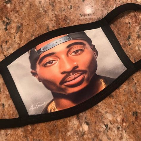 2pac Shakur Nose Ring Face Mask Reusable Washable Double Layer Etsy