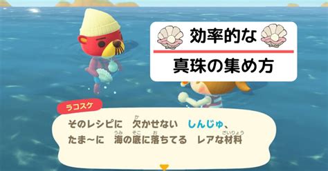 あつ森 真珠の効率的な集め方・入手方法！アコヤガイの噂はデマ？マーメイド家具のレシピは何種類？【あつまれどうぶつの森】｜sachi