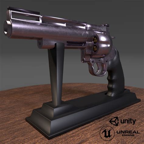 3D Model Revolver VR AR Low Poly CGTrader