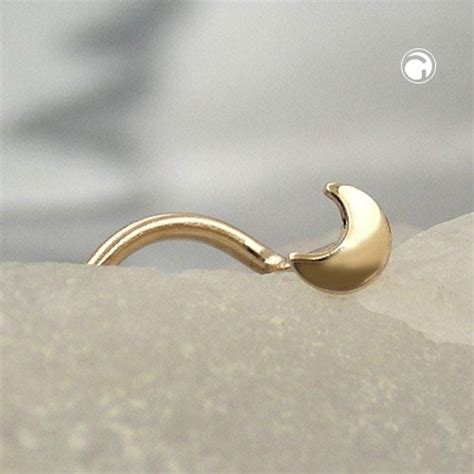 Nasenpiercing Kleiner Mond 585 Gelbgold