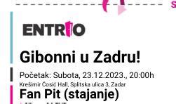 Prodajem Karte Za Gibonni A U Zadru