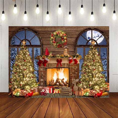 Amazon Lofaris Christmas Backdrop For Photography Xmas Fireplace