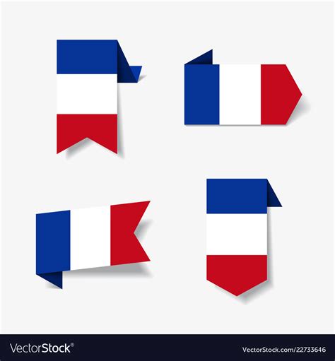 French flag stickers and labels Royalty Free Vector Image