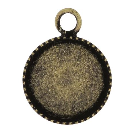 Serti Pendentif Pour Cabochon Fond Plat Mm Bronze X Perles Co