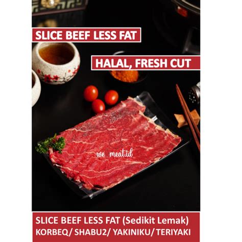 Jual Daging Sapi Slice Beef Less Fat Impor Shabu Sukiyaki Yakiniku