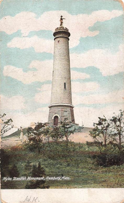 Vintage Postcard Exterior View Myles Standish Monument Duxbury Massachusetts Ebay