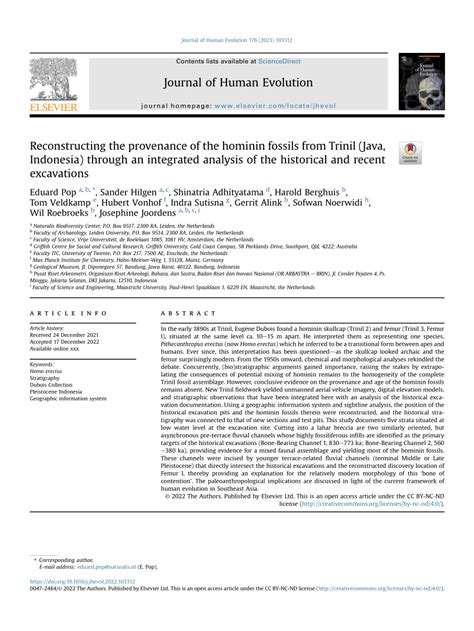 (PDF) Reconstructing the provenance of the hominin fossils from Trinil (Java, Indonesia) through ...