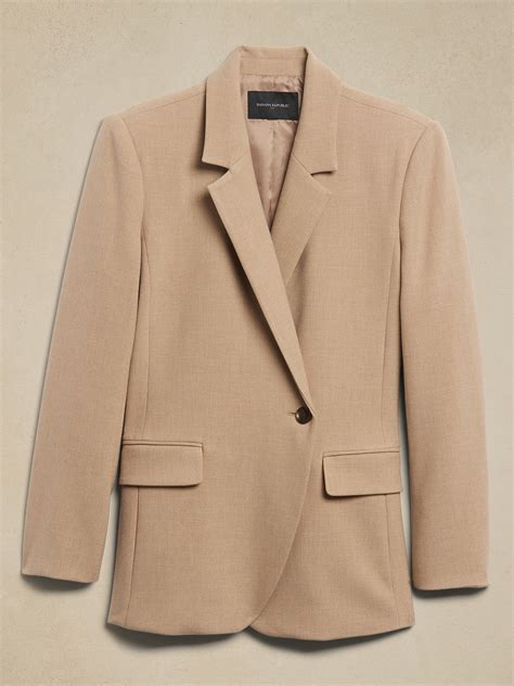 Double Weave Asymmetrical Blazer Banana Republic Factory