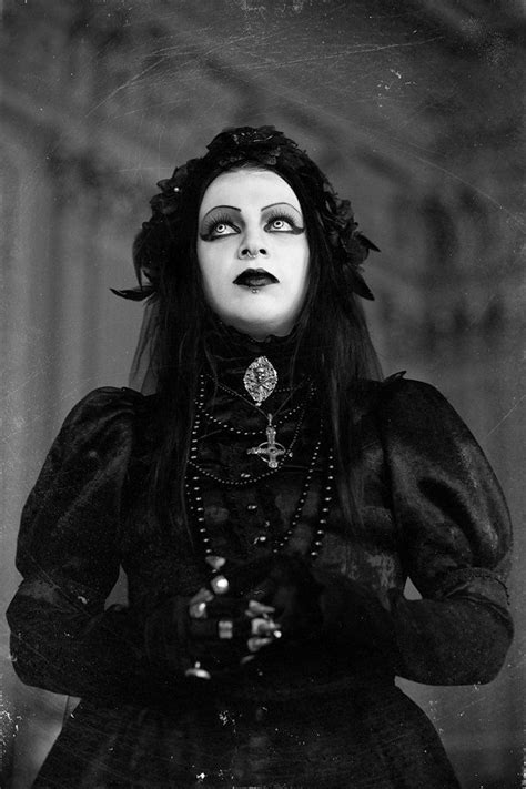 This Is A Young Goth Woman In Victorian Age Gothic Clothing She Sports