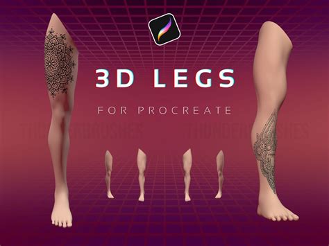 Procreate 3D Leg Models 3D Tattoo Bundle Male And Female Legs Etsy