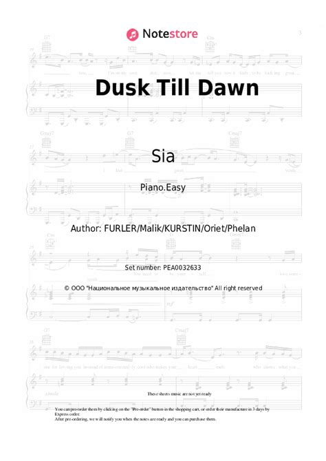 Dusk Till Dawn Piano Sheet Music Easy Zayn Sia In Note