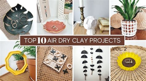 Top 10 Air Dry Clay Ideas Minimal And Aesthetic Home Decor Projects Vol 2 Clay Crafts Air