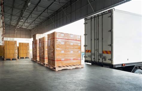 Premium Photo Packaging Boxes Stacked On Pallets Loading Into