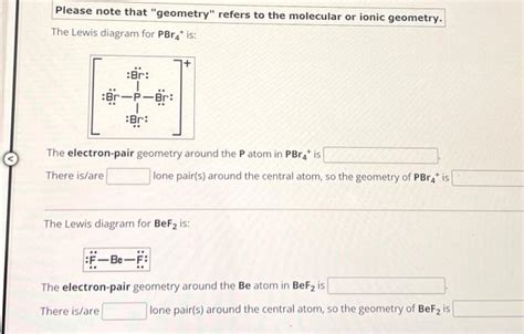 Solved Please note that "geometry" refers to the molecular | Chegg.com