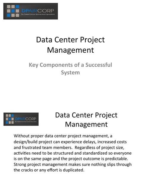 Key Principles of Effective Data Center Project Management | PDF ...