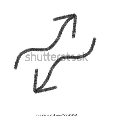 Set Hand Drawn Down Arrows Pointer Stock Vector Royalty Free