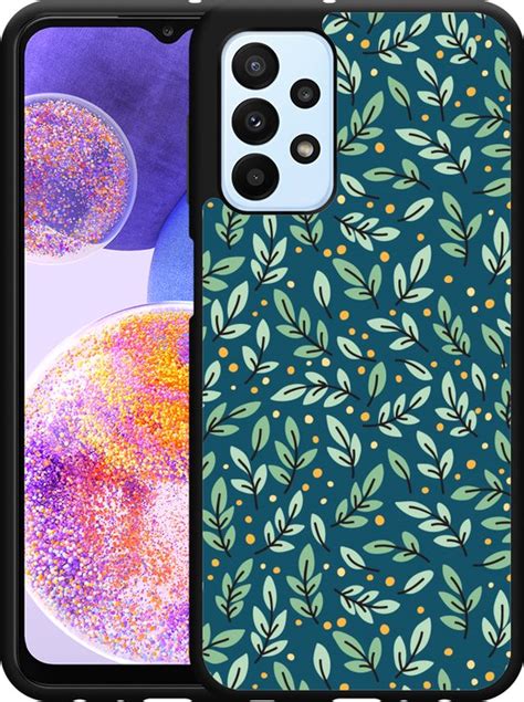 Samsung Galaxy A23 Hardcase Hoesje Blaadjespatroon Designed By Cazy