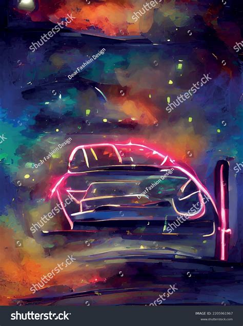 Neon Car Special Illustration Art Design Stock Vector (Royalty Free ...