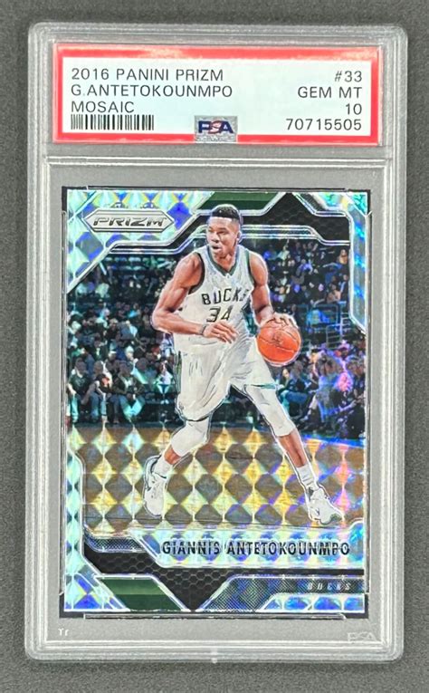 Giannis Antetokounmpo Panini Prizm Mosaic Psa