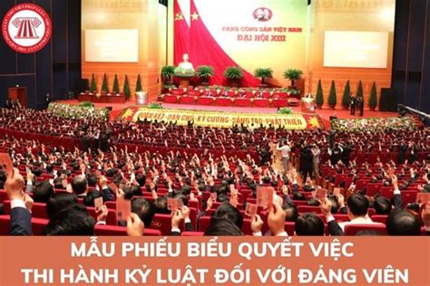 Mẫu Phiếu Biểu Quyết Việc Thi Hành Kỷ Luật đối Với đảng Viên Theo Quy