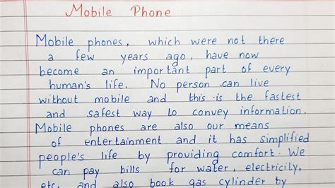 Write A Paragraph On Mobile Phones English YouTube