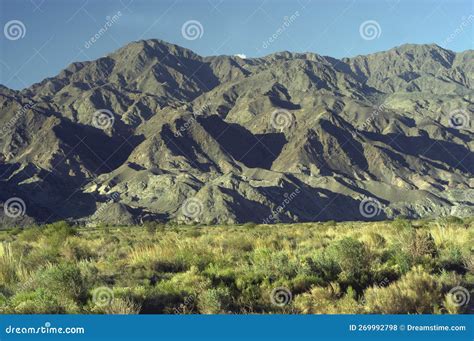 Paisaje Con Campos Verdes Arbustos Fondo De La Cordillera De Los Andes