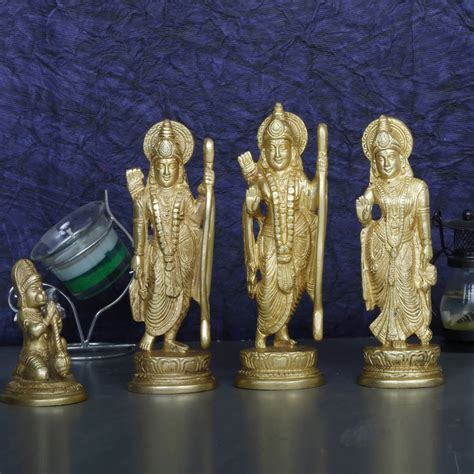 Buy ARTVARKO Ram Sita Laxman Hanuman Statue God Figurine Brass Metal