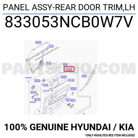 Panel Assy Rear Door Trim Lh Ncb W V Hyundai Kia Parts Partsouq