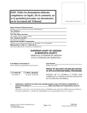 Fillable Online Superiorcourt Maricopa For Clerk S Use Only Name Of