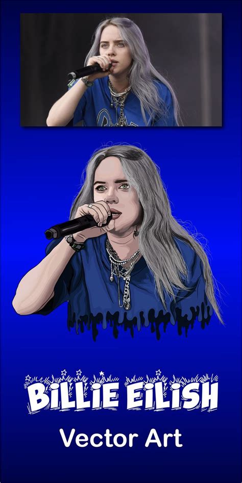 Cartoon Speedart For Billie Eilish Adobe Illustrator 2022 Speed Art