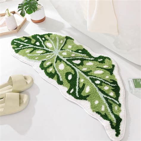 Panstar Green Leaf Bath Mat Large Begonia Leaf Plant