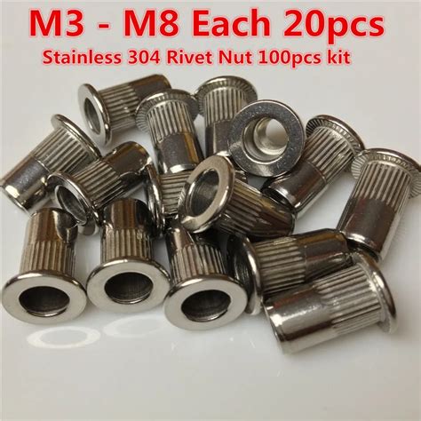 Pcs Stainless Rivet Nut M M M M M Ss Insert Nut Kits